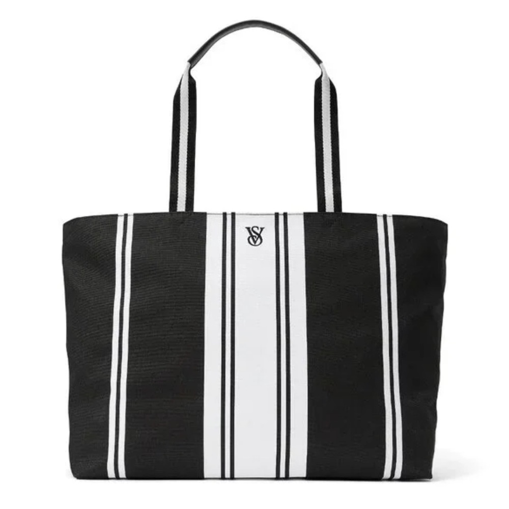 Victoria's Secret Black and White Striped Tote